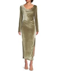 Helmut Lang - Slit Velvet Maxi Dress - Lyst