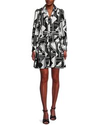 Karl Lagerfeld - Print Belted Mini Dress - Lyst