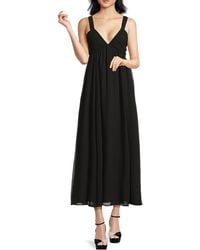AREA STARS - Jia A-Line Chiffon Maxi Dress - Lyst