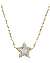 Effy - 14k Yellow Gold, Mother Of Pearl & Diamond Star Pendant Necklace - Lyst