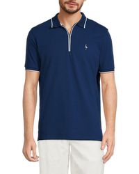 Tailorbyrd - Tipped Performance Zip Polo - Lyst
