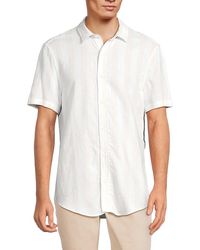 Onia - Striped Linen Blend Shirt - Lyst