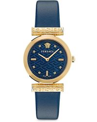 Versace - Regalia 34mm Goldtone Stainless Steel & Leather Strap Watch - Lyst