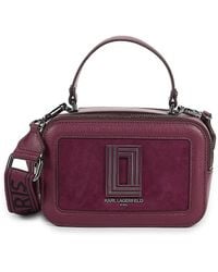 Karl Lagerfeld - Simone Logo Leather Camera Crossbody Bag - Lyst