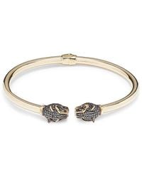 Effy - 14k Yellow Gold, Emerald & Black 0.82 Tcw Diamond Panther Bangle Bracelet - Lyst