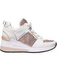 georgie woven leather trainer white