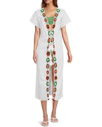 Dotti - Floral Embroidered Cover Up Midi Dress - Lyst