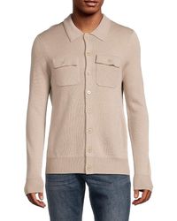 Saks Fifth Avenue - Merino Wool Blend Shirt Style Cardigan - Lyst