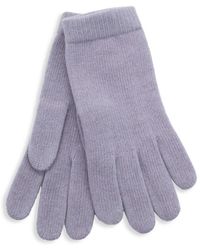 Portolano Ribbed Cashmere Gloves - Purple