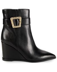 Sam Edelman - Weslie Leather Wedge Ankle Boots - Lyst