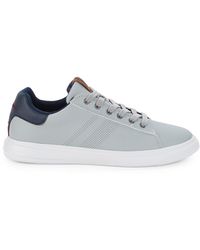 Ben Sherman Hardie Perforated Faux Leather Trainers - Grey