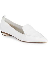 Nicholas Kirkwood Point Toe Leather Loafers - White