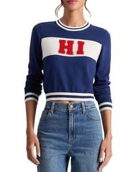 Alice + Olivia - Carolann Stretch-Cotton Crop Pullover Sweater - Lyst