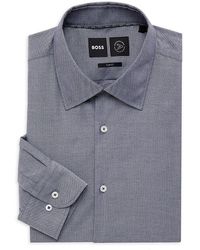 BOSS - Hank Slim Fit Pattern Dress Shirt - Lyst