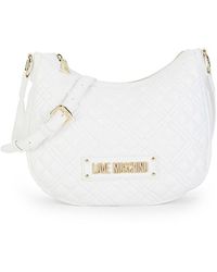 Love Moschino Quilted Logo Hobo Bag - White