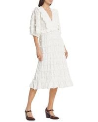 FARM Rio - Tiered Puff-Sleeve Midi-Dress - Lyst