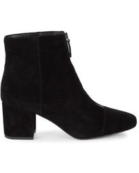 5th avenue black leather ankle boots