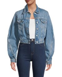 shoulder puff denim jacket