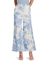 Tahari - Floral Linen-Blend Wide-Leg Pants - Lyst