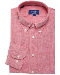 Eton - Contemporary Fit Linen Oxford Shirt - Lyst