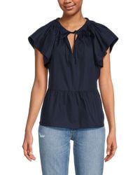 Joe's Jeans - Poplin Flutter Sleeve Blouse - Lyst