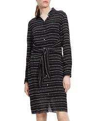 Theory - Stripe Tie Waist Shirt Dress - Lyst