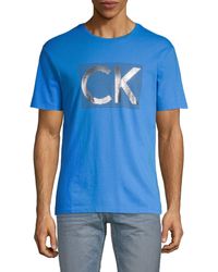 Calvin Klein Graphic Logo Cotton Tee - Blue