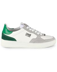 Cavalli Class by Roberto Cavalli - Logo Leather Low Top Sneakers - Lyst