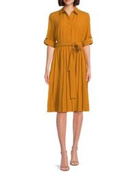 Nanette Lepore - Belted Pleated Midi Shirtdress - Lyst