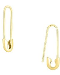 Saks Fifth Avenue 14k Safety Pin Earrings - Metallic