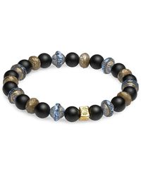 jean claude - 24k Goldplated Sterling Silver & Black Onyx Beaded Bracelet - Lyst