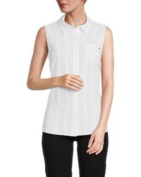 Tommy Hilfiger - Dobby Sleeveless Button Down Shirt - Lyst