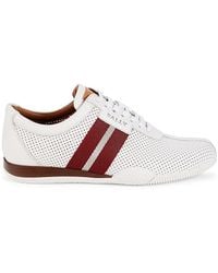 Bally - Frenz Striped Perforated Low Top Sneakers - Lyst