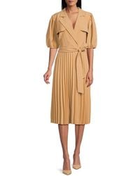 Nanette Lepore - Pleated Belted Wrap Midi-Dress - Lyst