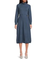 10 Crosby Derek Lam - Becky Turtle Neck Wool Midi-Dress - Lyst