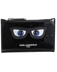 Karl Lagerfeld Small Sunglass Appliqué Bi-fold Wallet - Black
