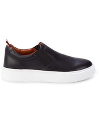 Bally Leather Slip On Sneakers - Black