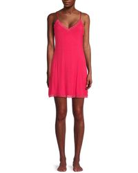 Natori - Lace Trim Mini Slip Dress - Lyst