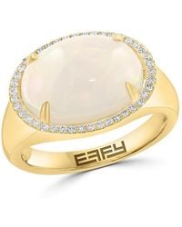 Effy - 14k Yellow Gold, Ethiopian Opal & 0.16 Tcw Diamond Cocktail Ring - Lyst
