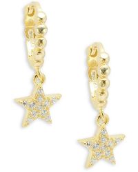 Argento Vivo 18k Goldplated Sterling Silver & Cubic Zirconia Star Drop Earrings - Metallic
