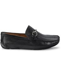 Saks Fifth Avenue - Grained Leather Bit Driving Loafers - Lyst
