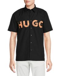 HUGO - Ebor Logo Short Sleeve Shirt - Lyst