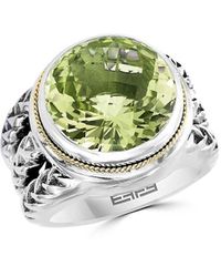 Effy ENY - Sterling Silver, 18k Yellow Gold & Green Amethyst Ring - Lyst