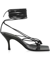 Andrea Wazen - Mandaloun Leather Wraparound Sandals - Lyst