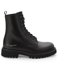 John Galliano - Leather Combat Boots - Lyst
