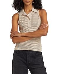 Rag & Bone - Georgia Sleeveless Knit Polo Top - Lyst