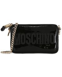 Moschino - Logo Patent Leather Shoulder Bag - Lyst
