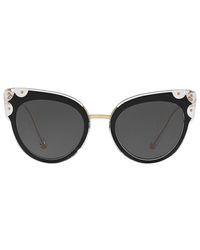 Dolce & Gabbana Origin 51mm Cat Eye Sunglasses - Black