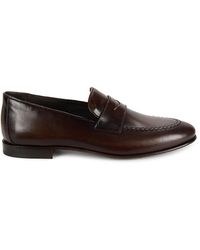 Saks Fifth Avenue - Leather Penny Loafers - Lyst