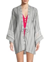 Dolce Vita Printed Cotton Kimono Coverup - Multicolour